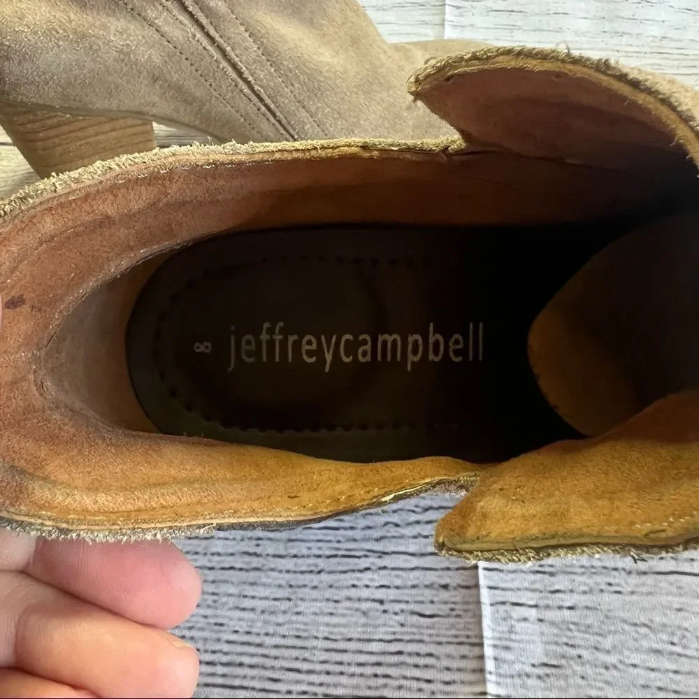 Jeffrey Campbell Women's Size 8 Rosalee Ankle Bootie Taupe Suede Western